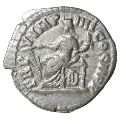 Denarius - Commodus TR P V IMP IIII COS II P P; Fortuna back
