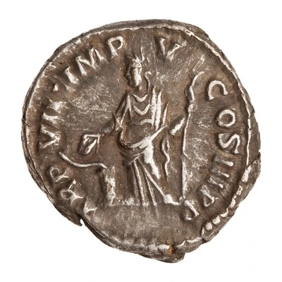 Denarius - Commodus TR P VII IMP V COS III P P; Salus back