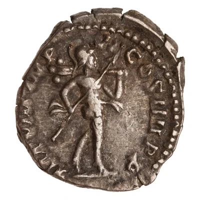 Denarius - Commodus TR P VIII IMP V COS IIII P P; Mars back