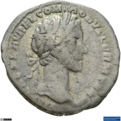 Denarius - Commodus TR POT II COS; Victory front
