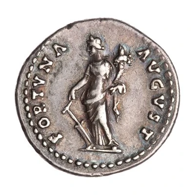 Denarius - Domitia Longina FORTVNA AVGVST; Fortuna back