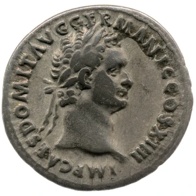 Denarius - Domitian CENS P P P; Minerva front