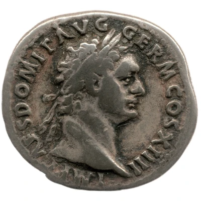 Denarius - Domitian CENS PER P P; Minerva front