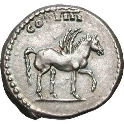 Denarius - Domitian COS IIII; Pegasus back