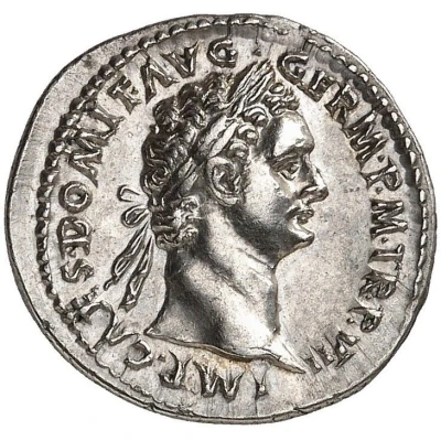 Denarius - Domitian COS XIIII; Minerva front