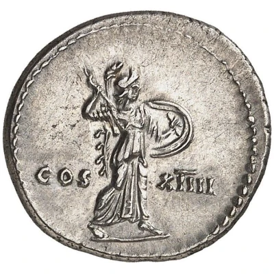 Denarius - Domitian COS XIIII; Minerva back