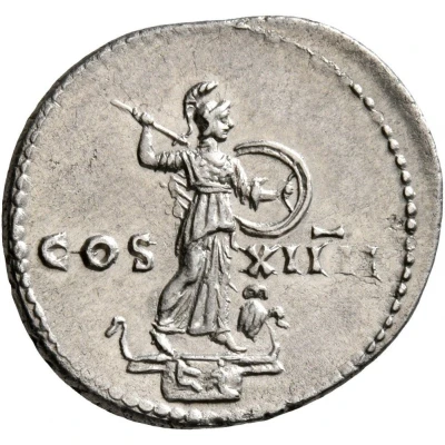 Denarius - Domitian COS XIIII; Minerva back