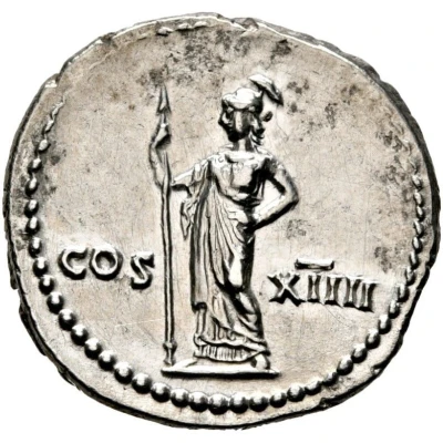 Denarius - Domitian COS XIIII; Minerva back