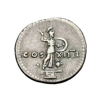 Denarius - Domitian COS XIIII; Minerva back