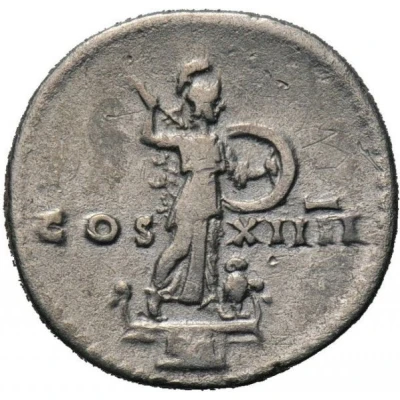Denarius - Domitian COS XIIII; Minerva back