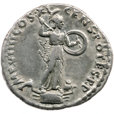 Denarius - Domitian IMP VIIII COS XI CENS POTES P P; Minerva back