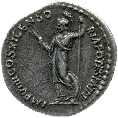 Denarius - Domitian IMP VIIII COS XI CENSORIA POTESTAT P P; Minerva back