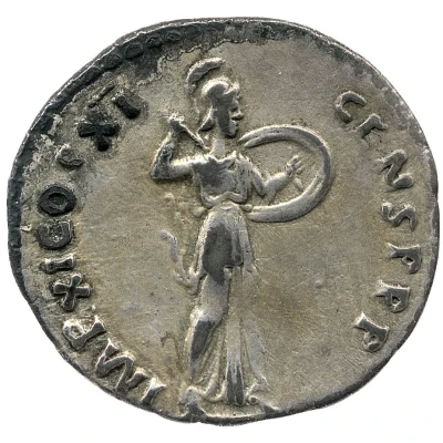 Denarius - Domitian IMP XI COS XI CENS P P P; Minerva back