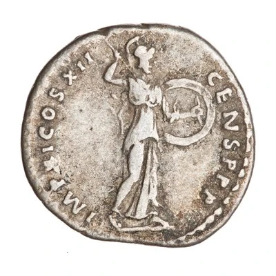 Denarius - Domitian IMP XI COS XII CENS P P P; Minerva back