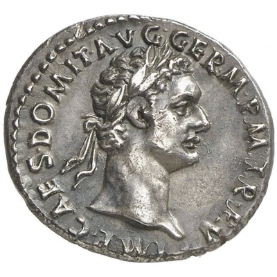 Denarius - Domitian IMP XII COS XII CENS P P P; Minerva front