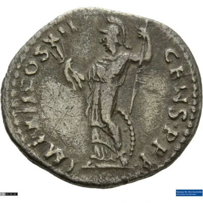 Denarius - Domitian IMP XII COS XII CENS P P P; Minerva back