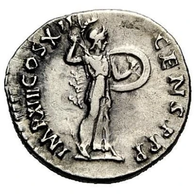 Denarius - Domitian IMP XIII COS XII CENS P P P; Minerva back