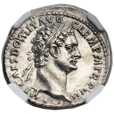 Denarius - Domitian IMP XIIII COS XIII CENS P P P; Minerva front