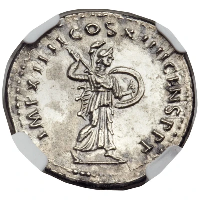 Denarius - Domitian IMP XIIII COS XIII CENS P P P; Minerva back