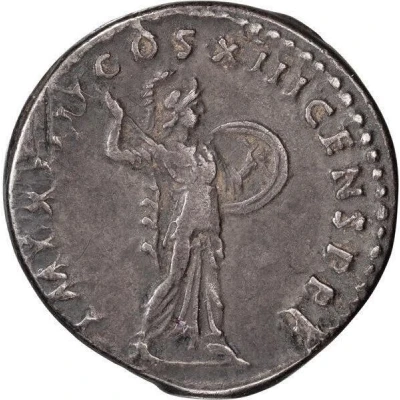 Denarius - Domitian IMP XIIII COS XIII CENS P P P; Minerva back
