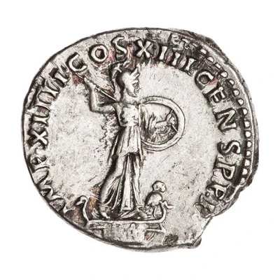 Denarius - Domitian IMP XIIII COS XIII CENS P P P; Minerva back