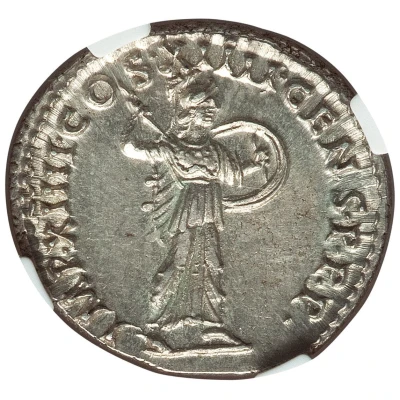 Denarius - Domitian IMP XIIII COS XIII CENS P P P; Minerva back