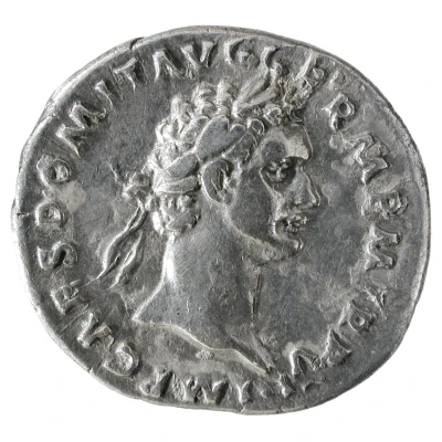 Denarius - Domitian IMP XIIII COS XIII CENS P P P; Minerva front