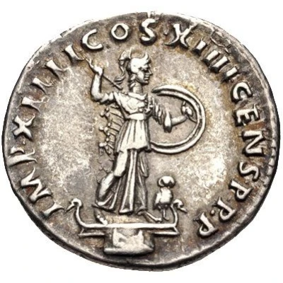 Denarius - Domitian IMP XIIII COS XIIII CENS P P P; Minerva back