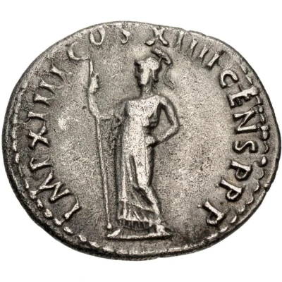 Denarius - Domitian IMP XIIII COS XIIII CENS P P P; Minerva back