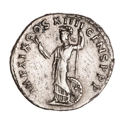 Denarius - Domitian IMP XIX COS XIIII CENS P P P; Minerva back