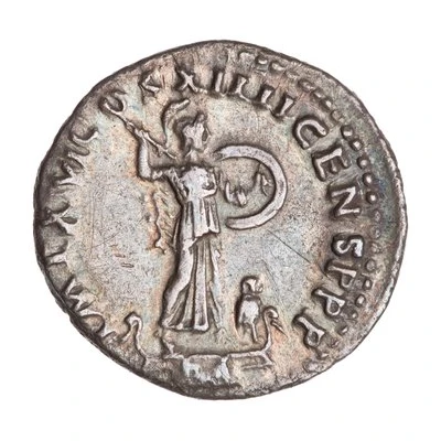 Denarius - Domitian IMP XVI COS XIIII CENS P P P; Minerva back