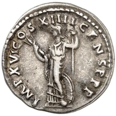 Denarius - Domitian IMP XVI COS XIIII CENS P P P; Minerva back