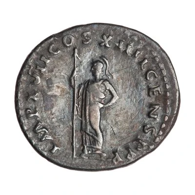 Denarius - Domitian IMP XVII COS XIIII CENS P P P; Minerva back