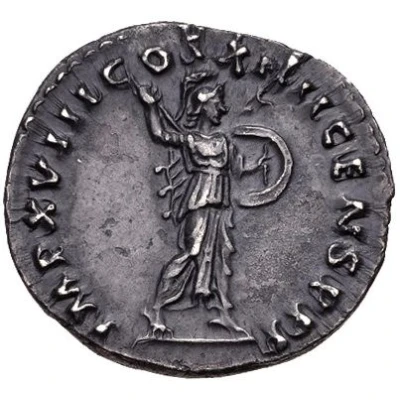 Denarius - Domitian IMP XVIII COS XIIII CENS P P P; Minerva back