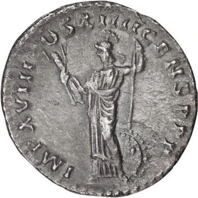 Denarius - Domitian IMP XVIII COS XIIII CENS P P P; Minerva back