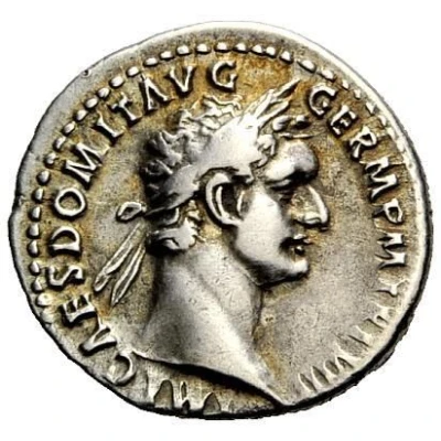 Denarius - Domitian IMP XVIII COS XIIII CENS P P P; Minerva front