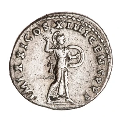 Denarius - Domitian IMP XXI COS XIIII CENS P P P; Minerva back