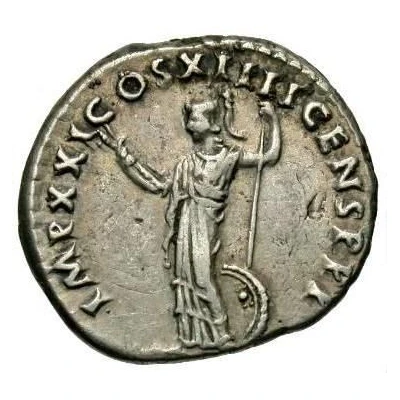 Denarius - Domitian IMP XXI COS XIIII CENS P P P; Minerva back