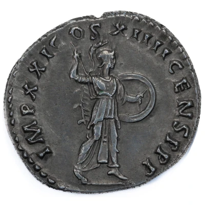 Denarius - Domitian IMP XXI COS XIIII CENS P P P; Minerva back