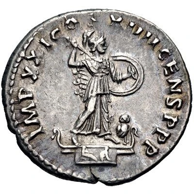 Denarius - Domitian IMP XXI COS XIIII CENS P P P; Minerva back
