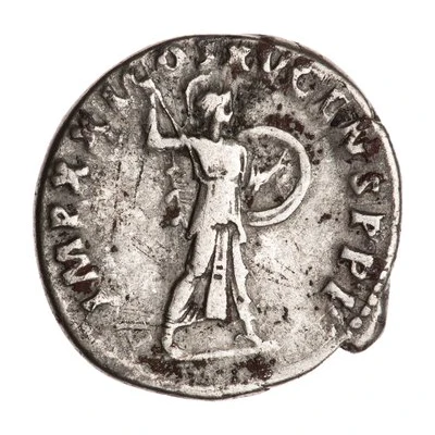 Denarius - Domitian IMP XXI COS XV CENS P P P; Minerva back
