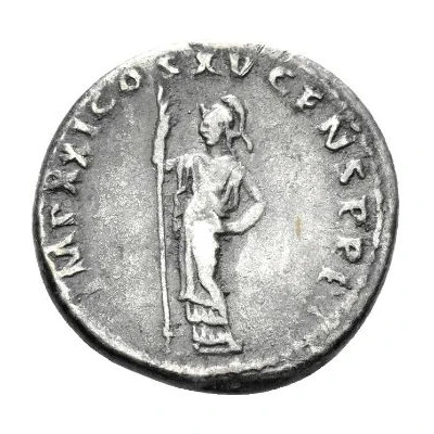Denarius - Domitian IMP XXI COS XV CENS P P P; Minerva back