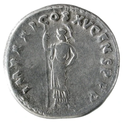Denarius - Domitian IMP XXI COS XV CENS P P P; Minerva back