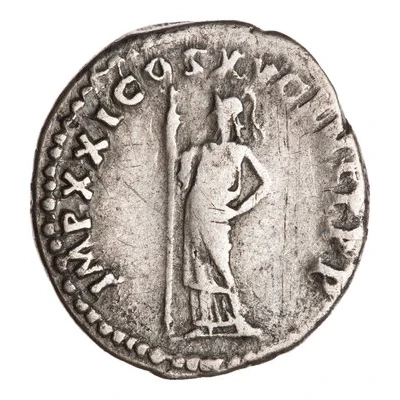 Denarius - Domitian IMP XXI COS XV CENS P P P; Minerva back