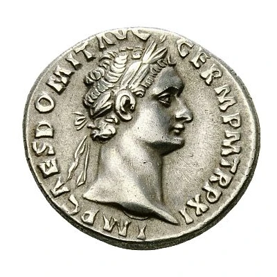 Denarius - Domitian IMP XXII COS XVI CENS P P P; Minerva front