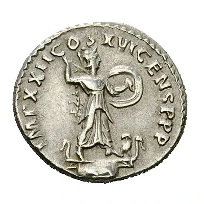 Denarius - Domitian IMP XXII COS XVI CENS P P P; Minerva back