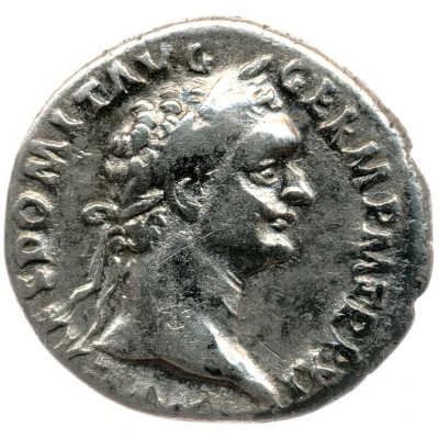 Denarius - Domitian IMP XXII COS XVI CENS P P P; Minerva front