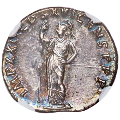Denarius - Domitian IMP XXII COS XVI CENS P P P; Minerva back