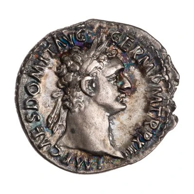 Denarius - Domitian IMP XXII COS XVI CENS P P P; Minerva front