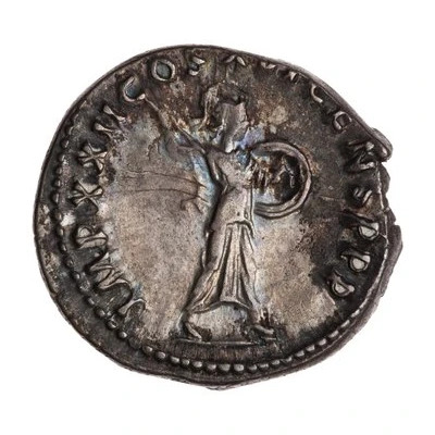 Denarius - Domitian IMP XXII COS XVI CENS P P P; Minerva back